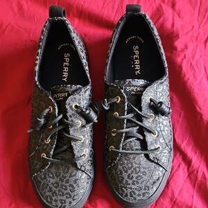 Sperry Women's Black Textured Sneakers